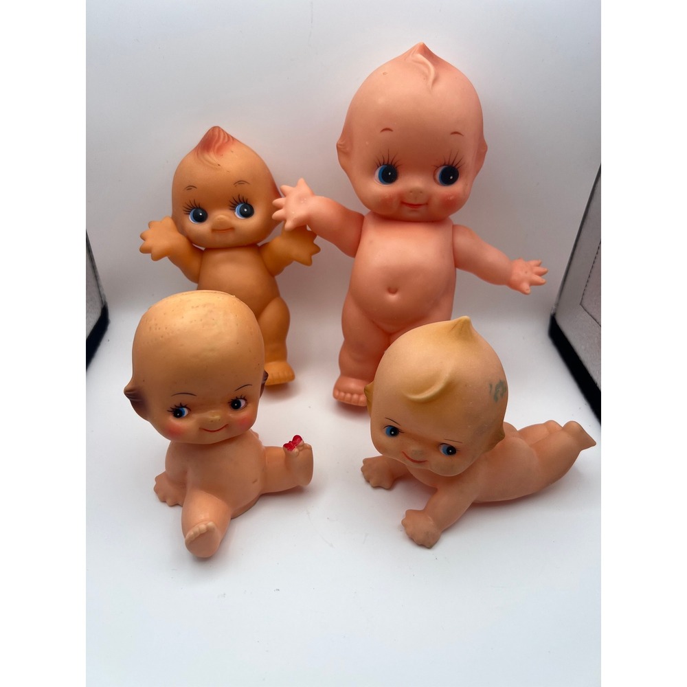Vintage Kewpie Doll Lot 4 Soft Vinyl Figures Crawling Sitting Standing Cherub